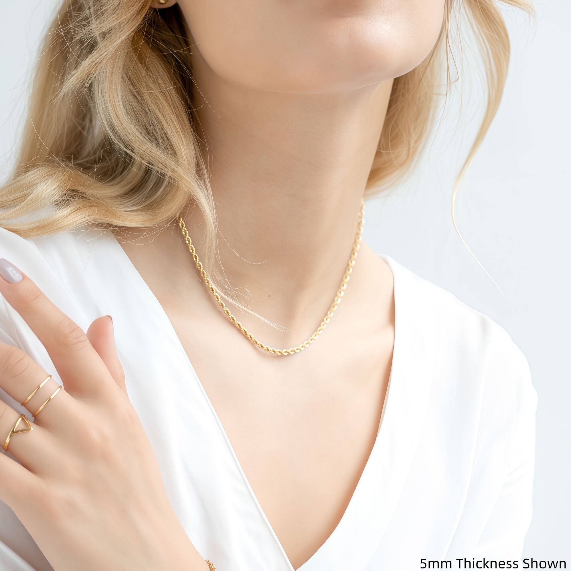 14K Gold Petal Twist Chain