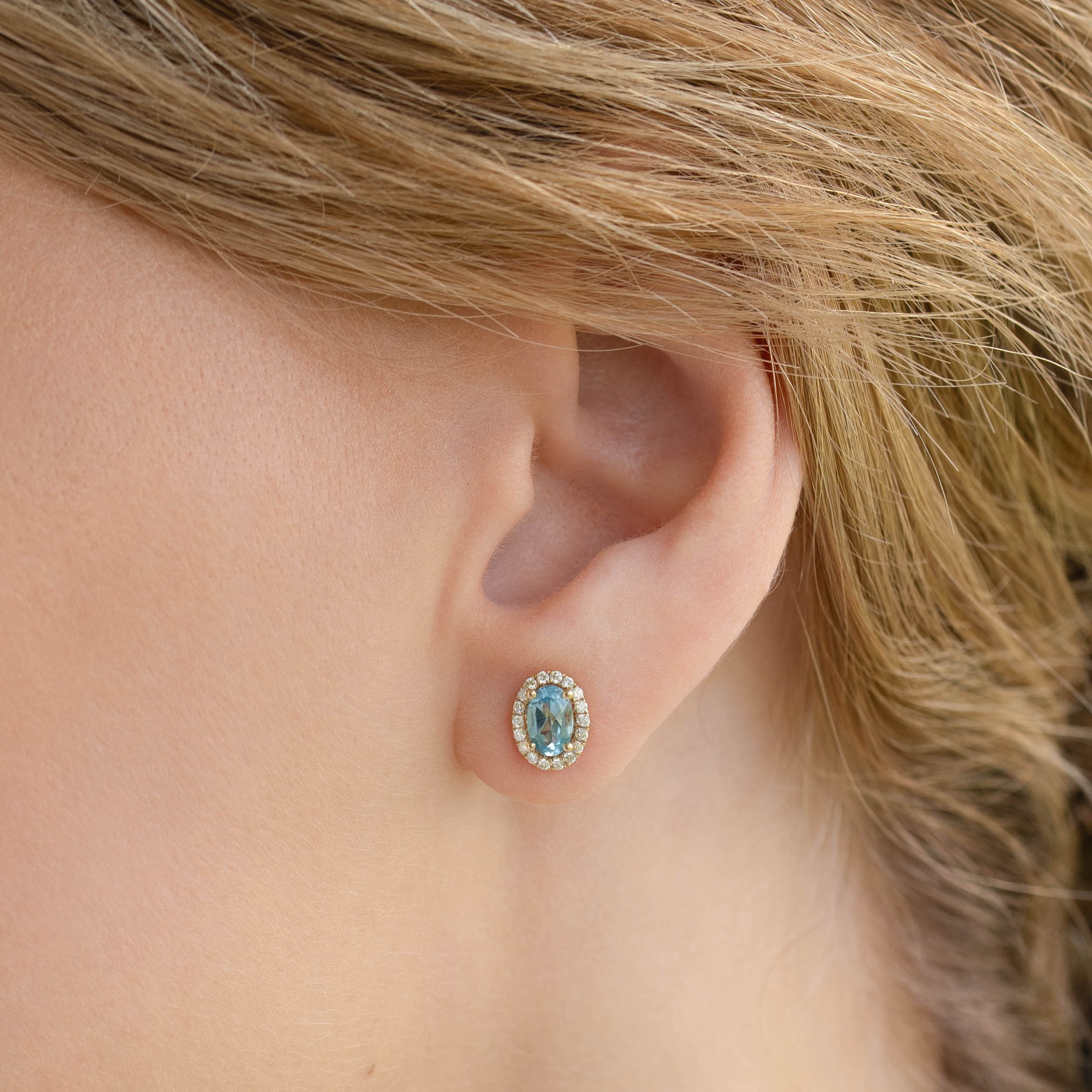 14K Gold Eros Kiss Double Gemstone Earrings