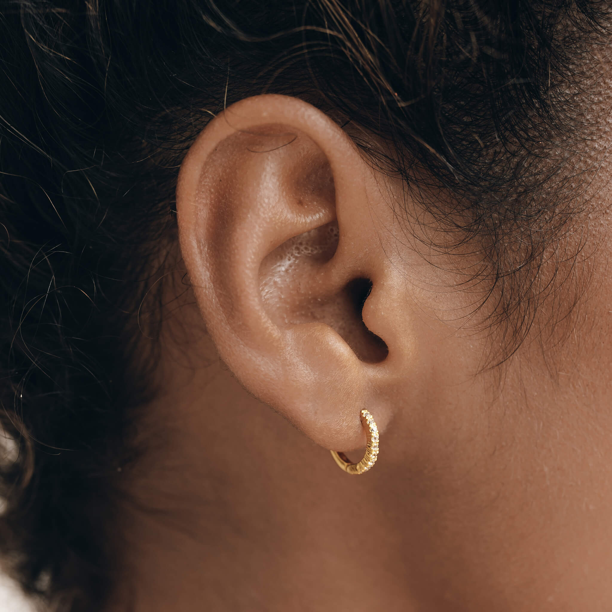 14K Gold Everyday Huggie Earrings Duo - Pearl & Topaz Set
