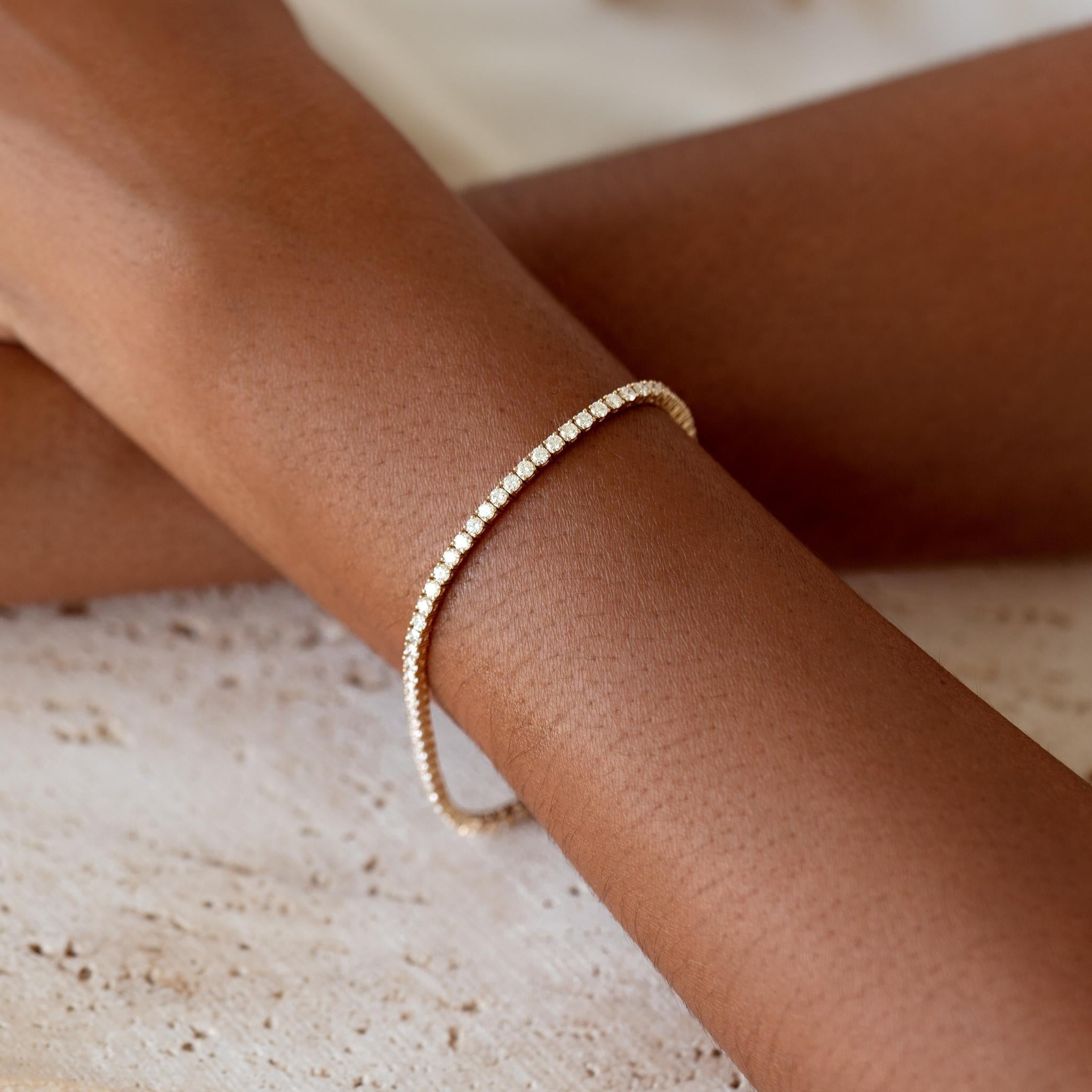 14K Gold Celestial River Full-Tennis Bracelet