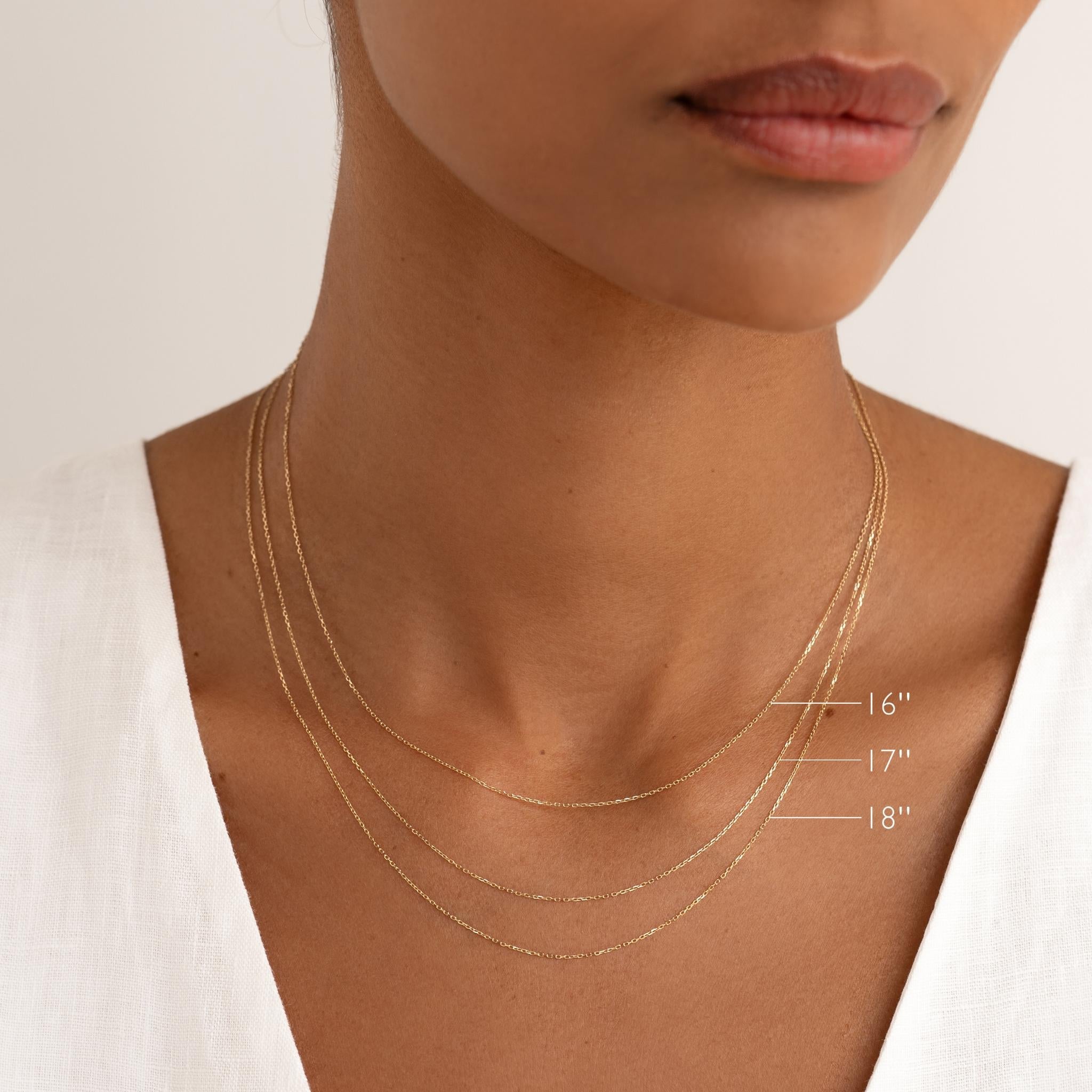 14K Gold Adjustable Cable Chain Necklace