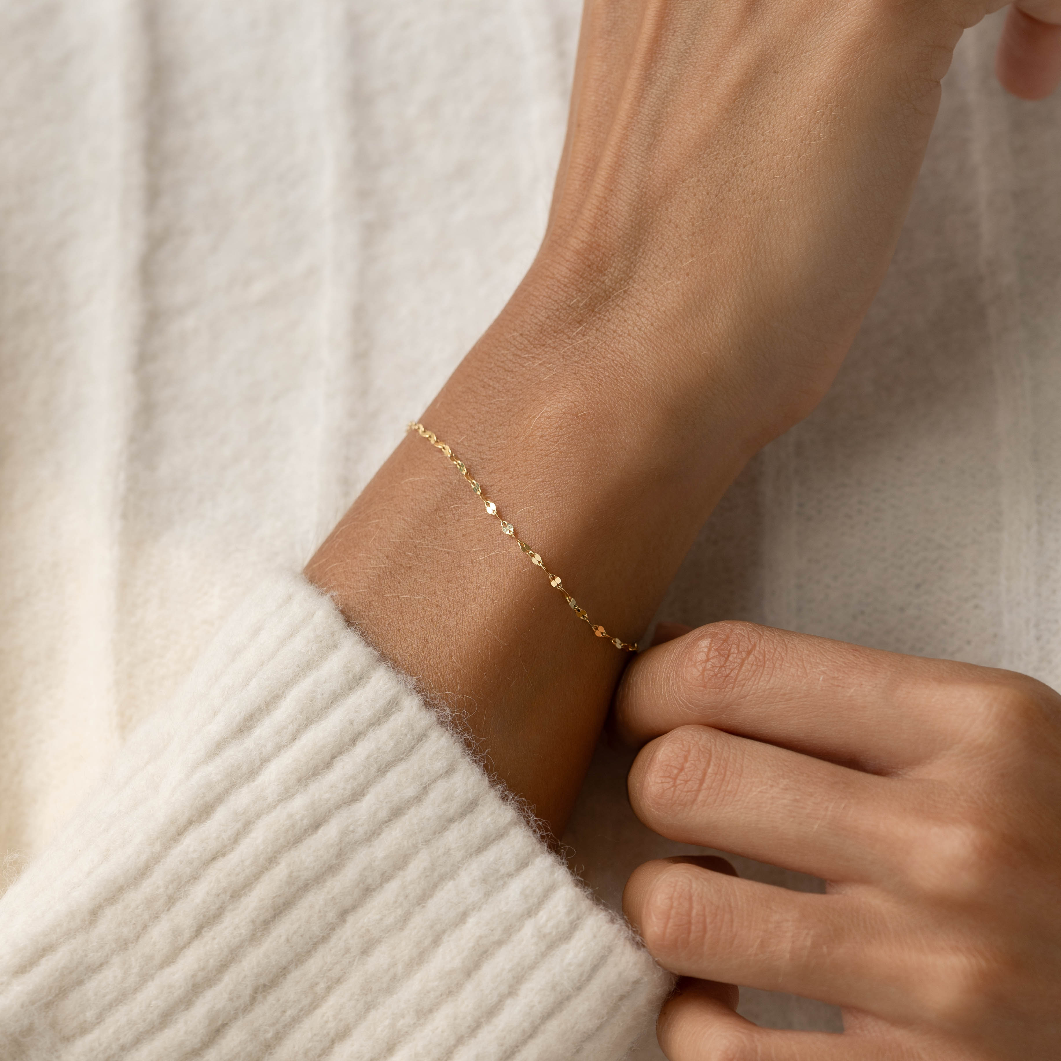 14k Gold Petal Chain Bracelet - Florence