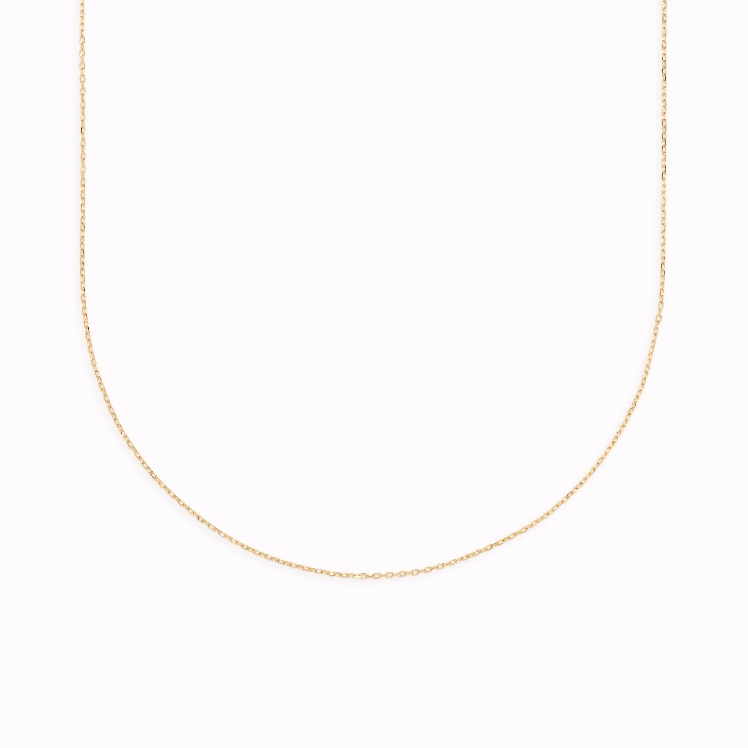 14K Gold Adjustable Cable Chain Necklace
