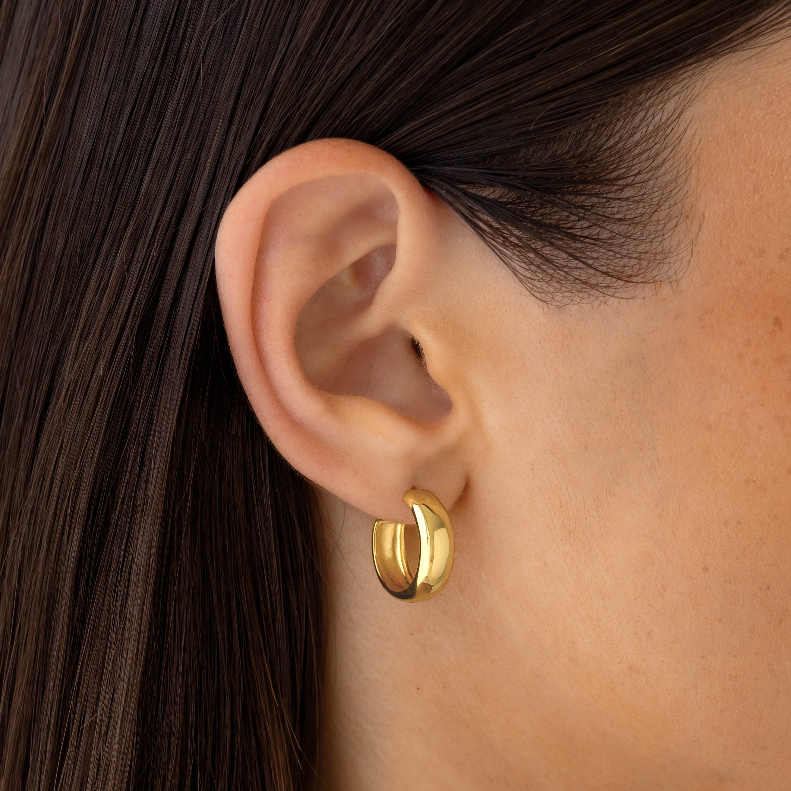 14K Gold Boho Radiance Wide Hoop Earrings