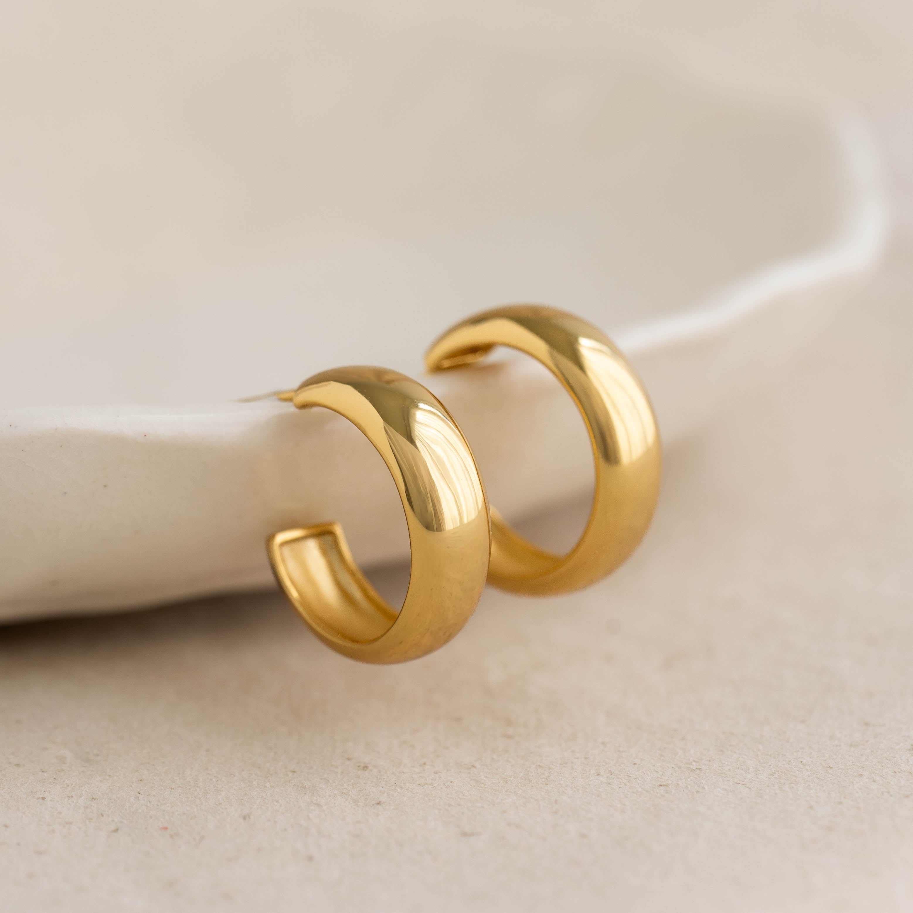 14K Gold Boho Radiance Wide Hoop Earrings