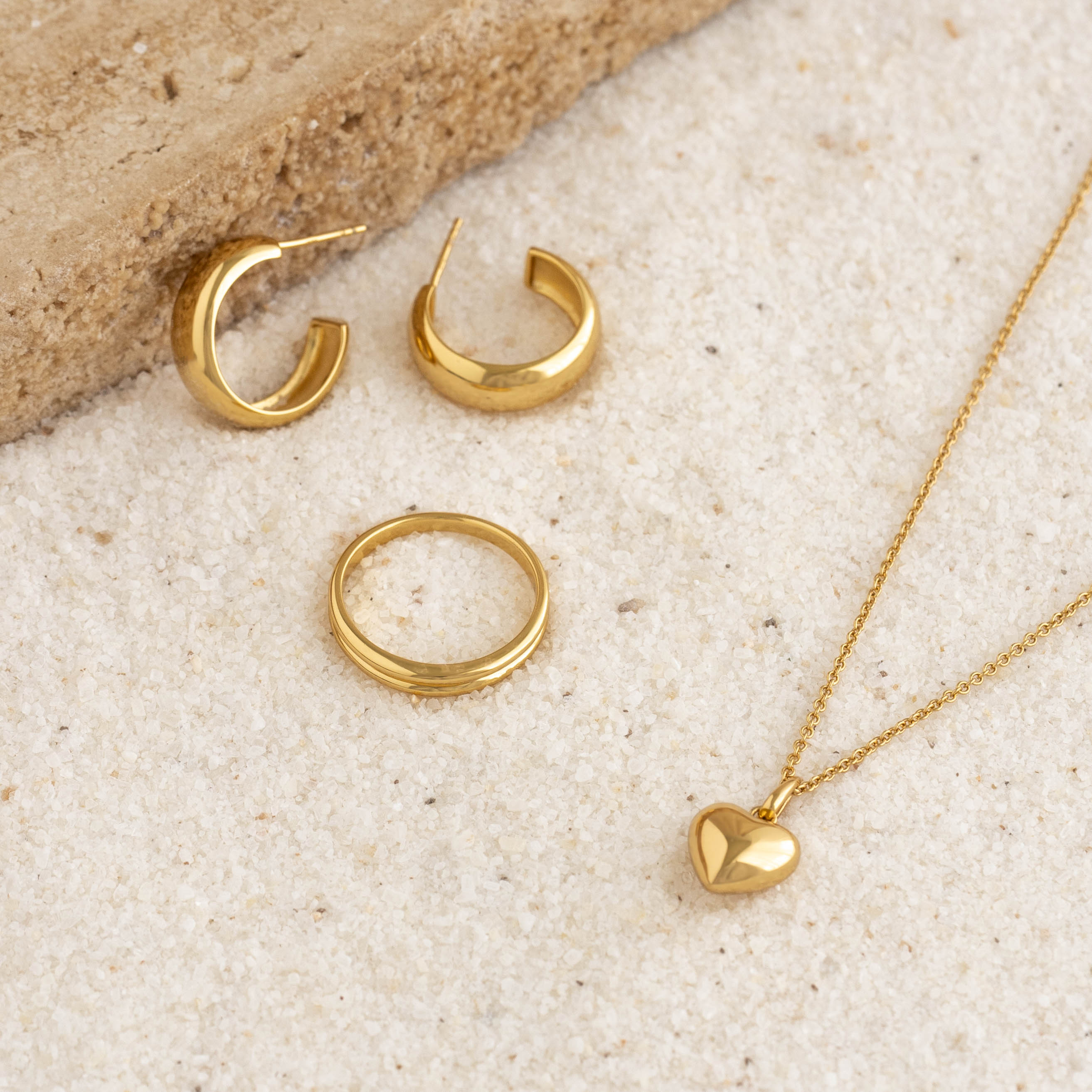 14K Gold Boho Radiance Wide Hoop Earrings