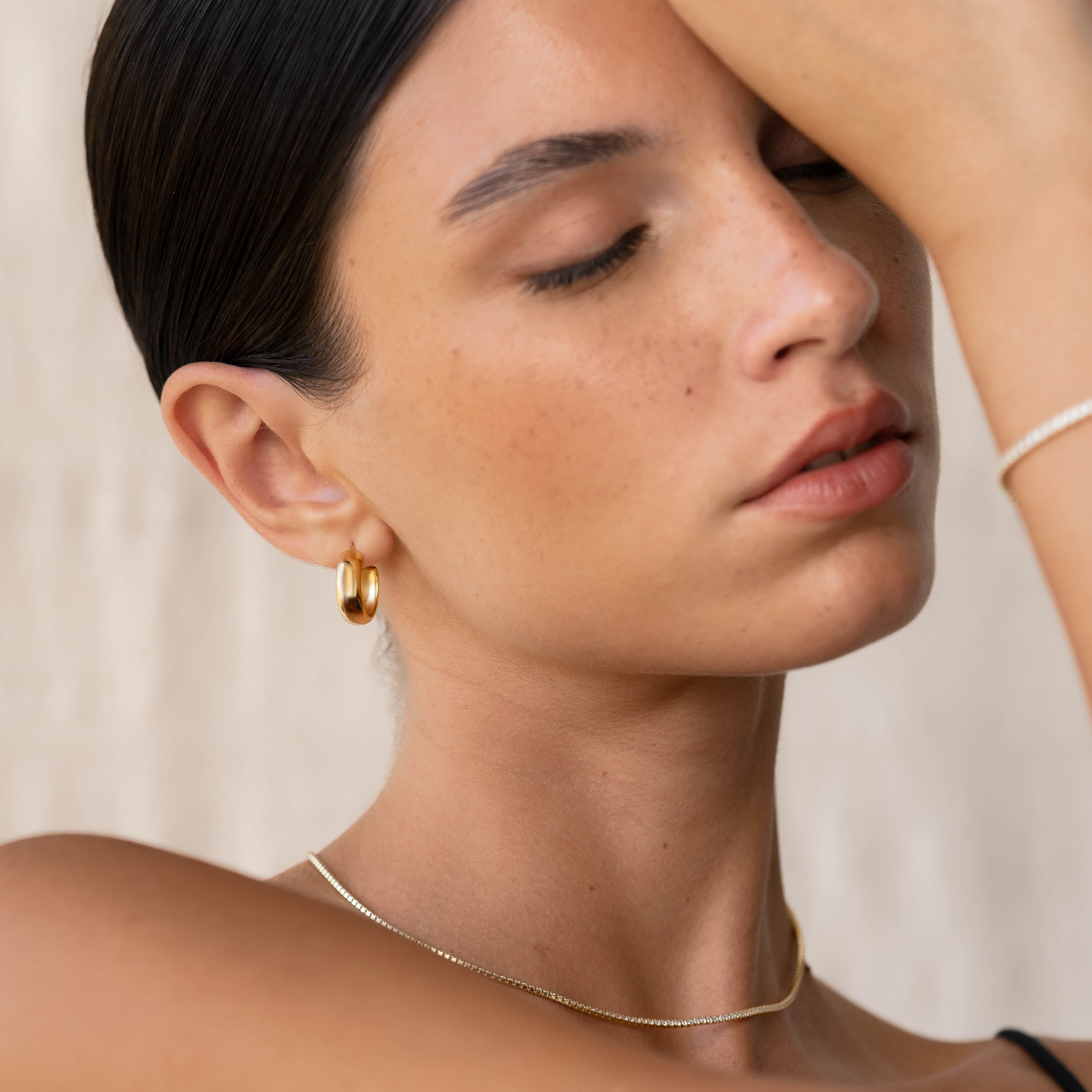 14K Gold Boho Radiance Wide Hoop Earrings