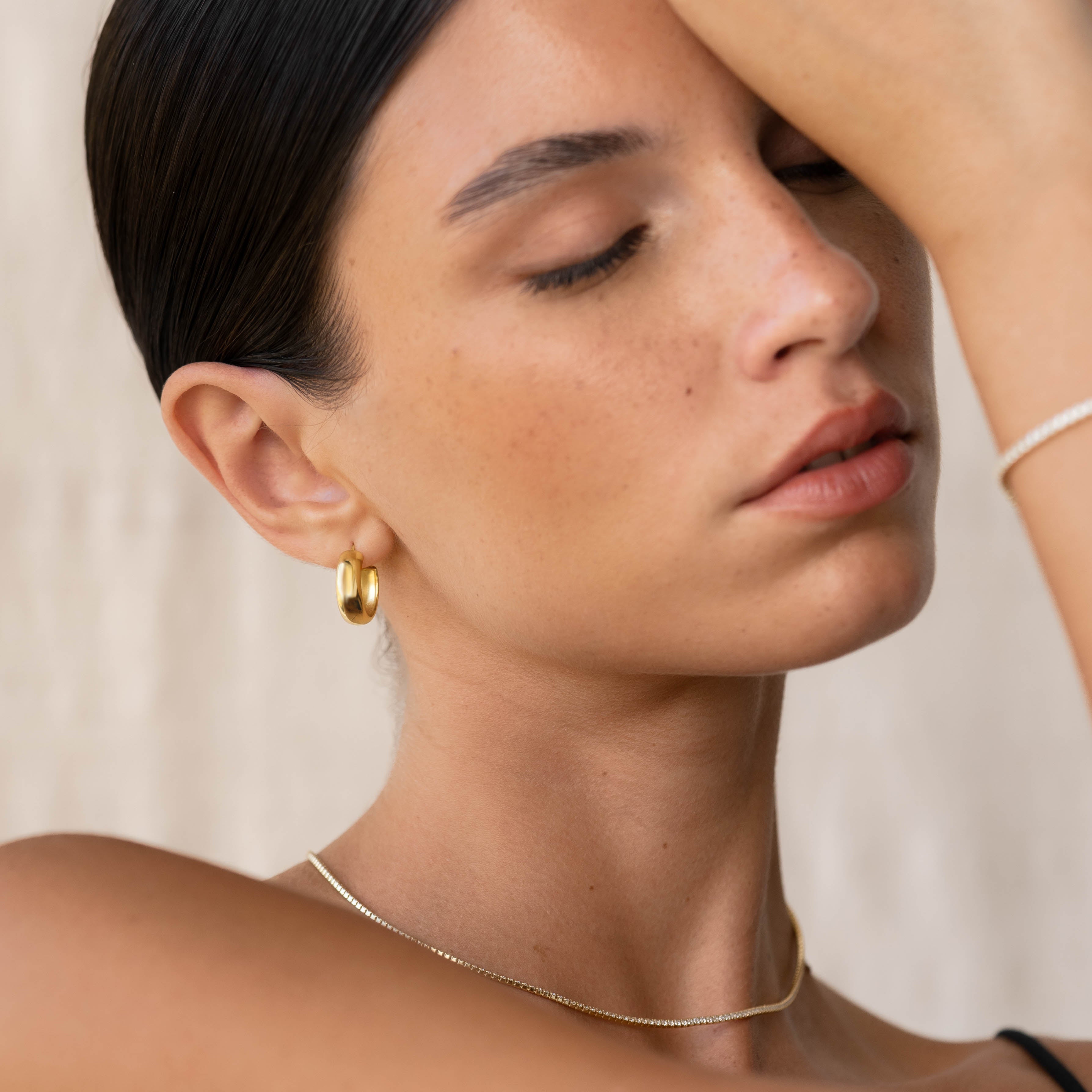 14K Gold Boho Radiance Wide Hoop Earrings