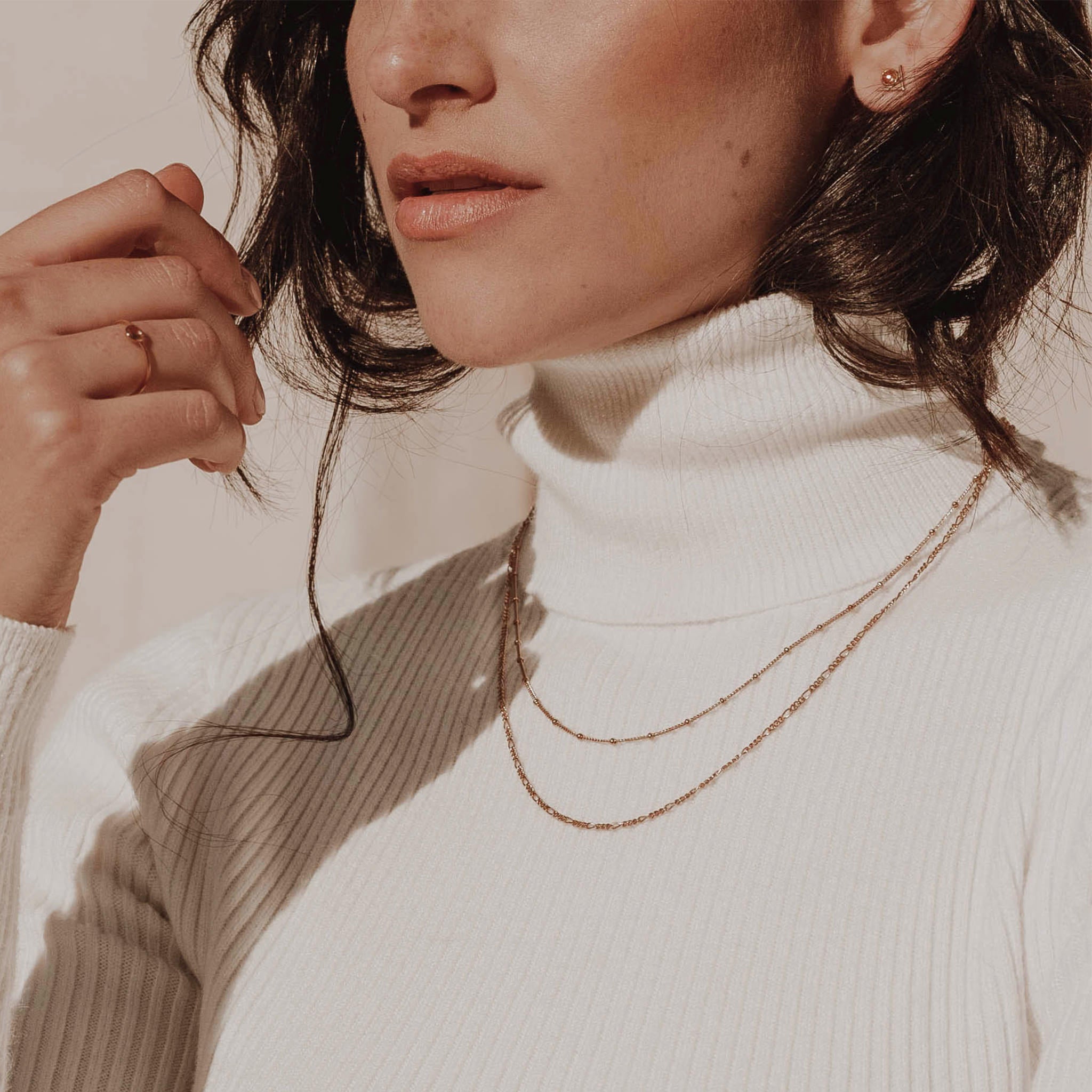 14K Gold Figaro Chain Necklace