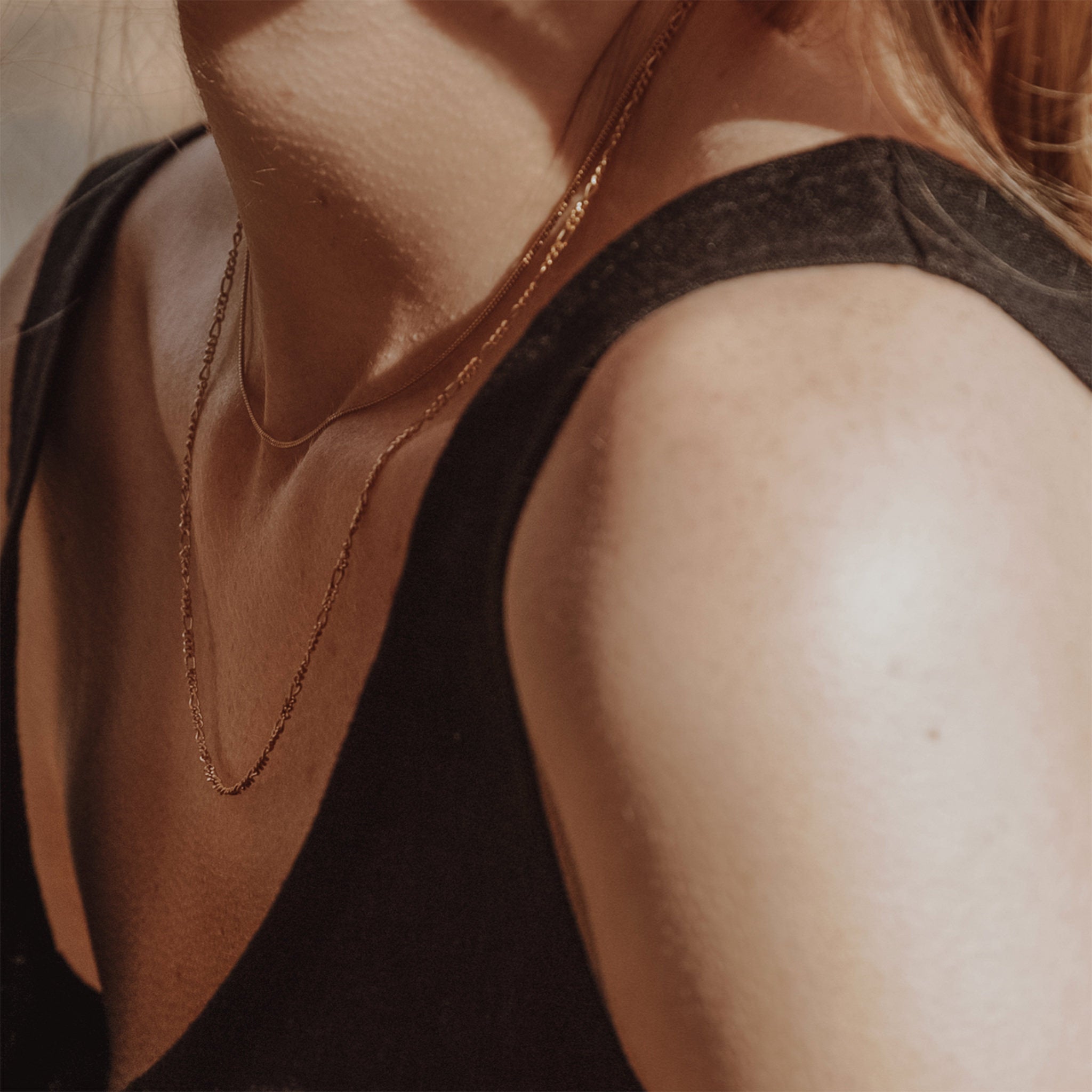 14K Gold Figaro Chain Necklace
