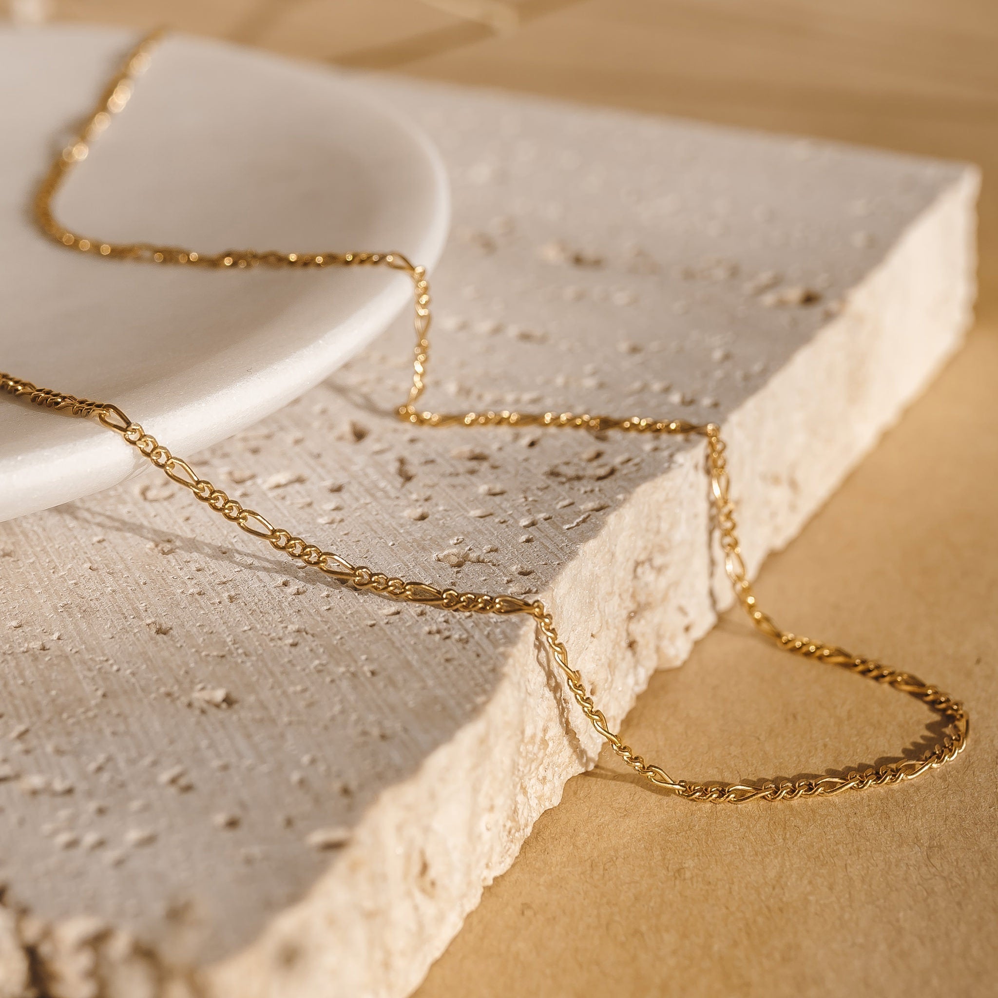 14K Gold Figaro Chain Necklace
