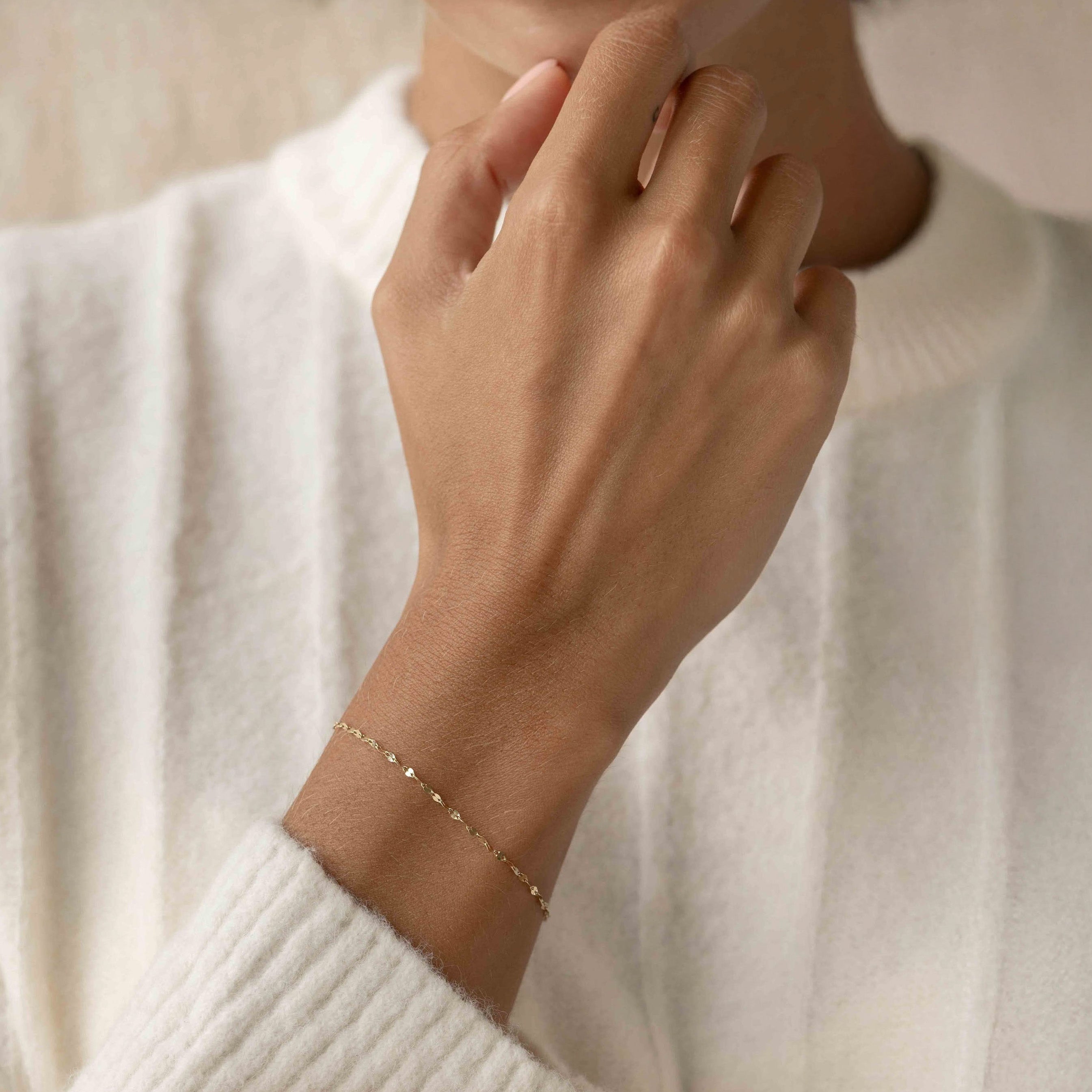 14k Gold Petal Chain Bracelet  - Florence
